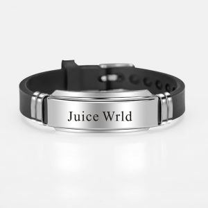 Emo Rap Juice Wrld Bracelets Bangles Hiphop Rapper Stainless Steel Silicone Bracelet Wristband Fans Memorial Gifts - Juice Wrld Store