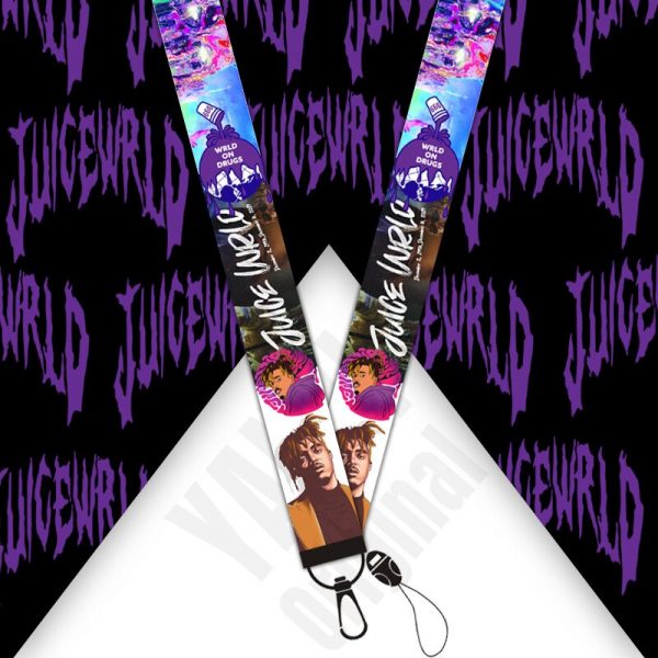 Fashion Mobile Phone Lanyard Wristband Juice Wrld European and American Star Ribbon Keychain Long Lanyard 1 - Juice Wrld Store