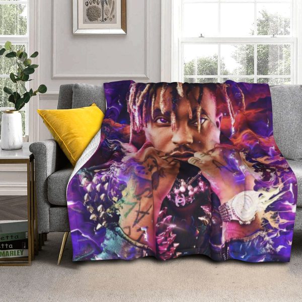 Juice WRLD hip hop singer printed blanket sheets flannel throw blanket bed and sofa blanket newborn 1 - Juice Wrld Store