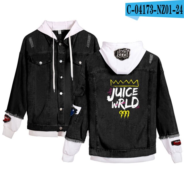 juicewrld999 wearing 🧥Versace Logo Print Denim Jacket ($2325) 🎒Louis  Vuitton Prism Backpack ($4000) 👖Dolce & Gabbana Stripe Track Pants ($…