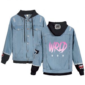 Juice Wrld denim jacket Young People Spring Autumn Hot Fashion Juice Wrld 999 hooded Denim wear - Juice Wrld Store