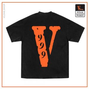 Juice Wrld Vlone 999 V Staple Orange Black Tee back side - Juice Wrld Store