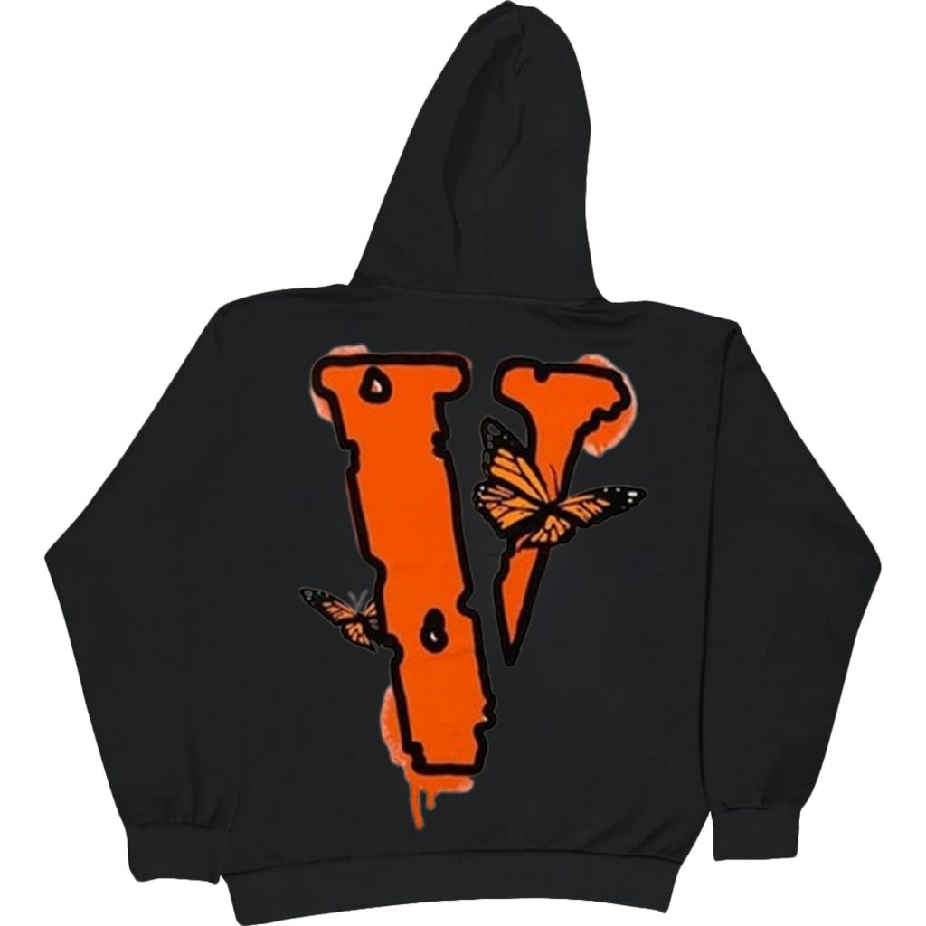 Juice Wrld Hoodies - Juice Wrld x Vlone Butterfly Black Color Graphic ...