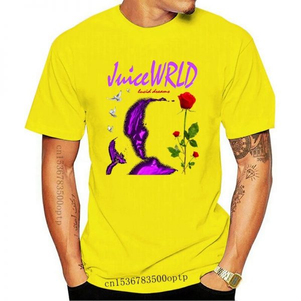Camiseta de Juice Wrld para hombre camisa Popular negra Lucid Dreams Rose novedad - Juice Wrld Store