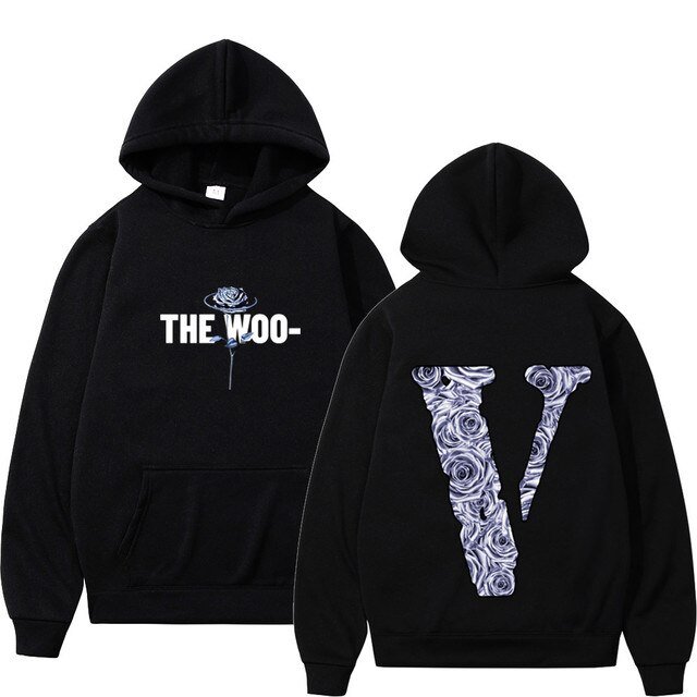 Vlone x JuiceWRLD Flower Hoodie blck - Juice Wrld Store